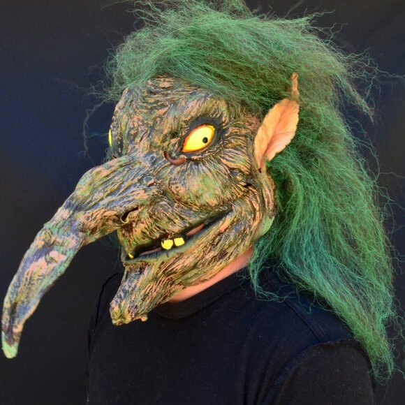 NEW~Creepy Scary Halloween Witch/Evil Warlock Latex Costume Mask - Picture 3 of 3